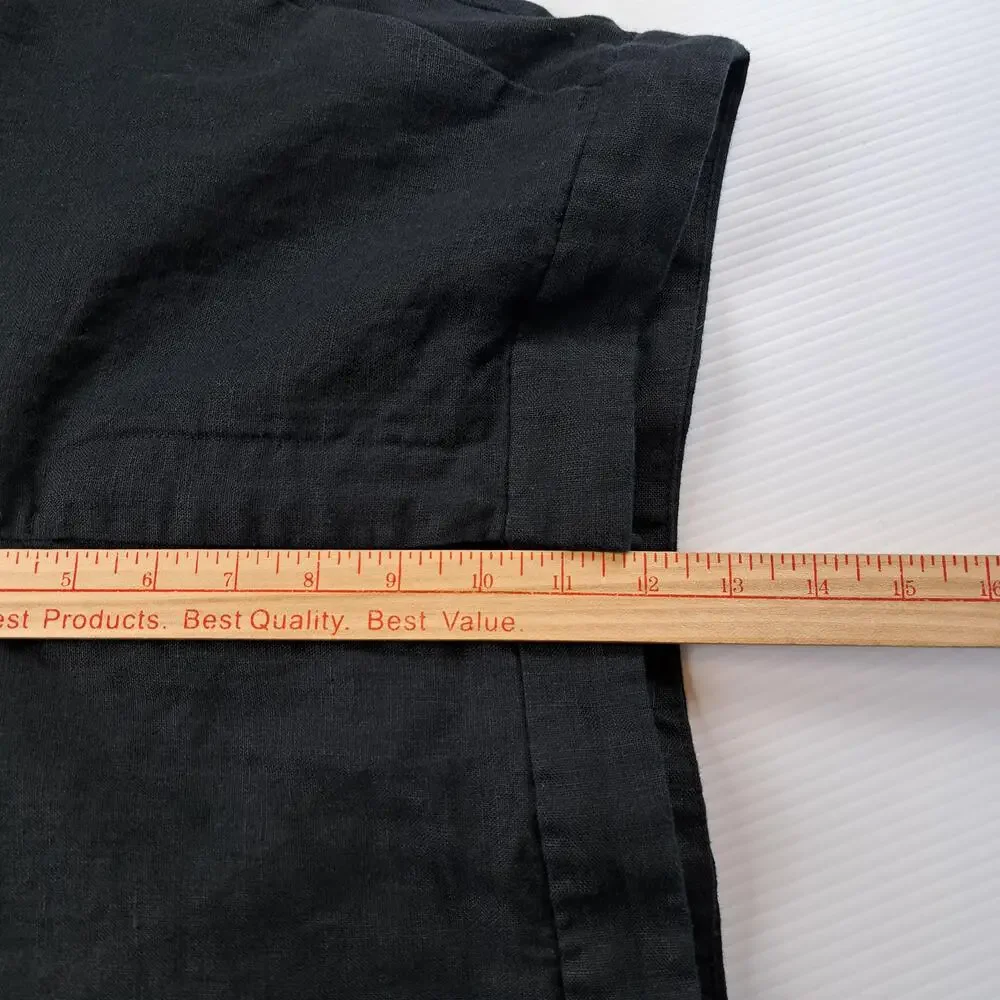 Banana Republic Pants Womens 10 Black 100% Linen Ankle Lightweight Career Office